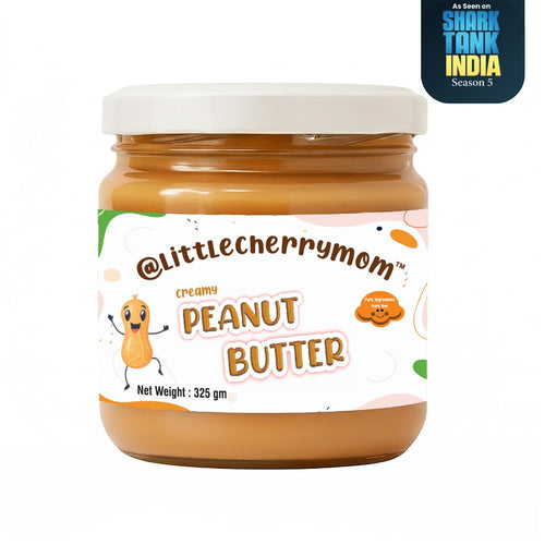 Littlecherrymom Creamy Peanut Butter 325 gm - Protein-Rich Peanut Spread For Kids