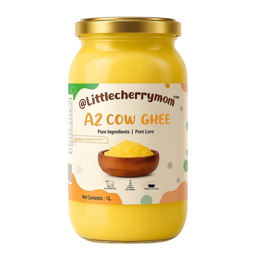 Littlecherrymom A2 Bilona Cow Ghee 1L - Grass-Fed Desi Cow Ghee, Rich Aroma & Taste