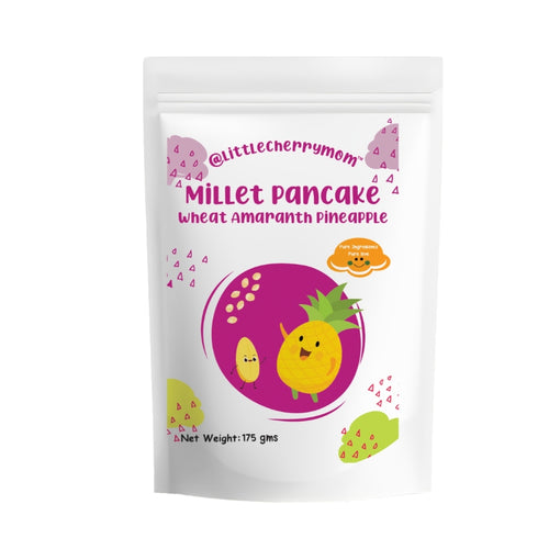 Littlecherrymom Healthy Millet Pancake Mix 175 gm - Wheat, Amaranth & Pineapple For Kids Breakfast No Refined Sugar