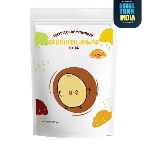 Littlecherrymom Sprouted Jowar Flour - 375 gm - High Fiber Millet Atta, Healthy Flour Alternative