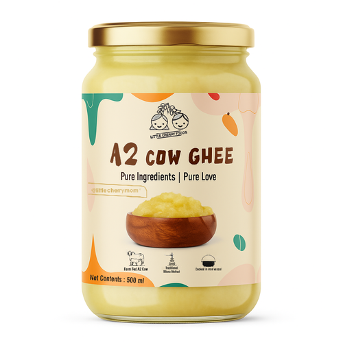 Littlecherrymom A2 Bilona Cow Ghee 500ml - Grass-Fed Desi Cow Ghee, Rich Aroma & Taste