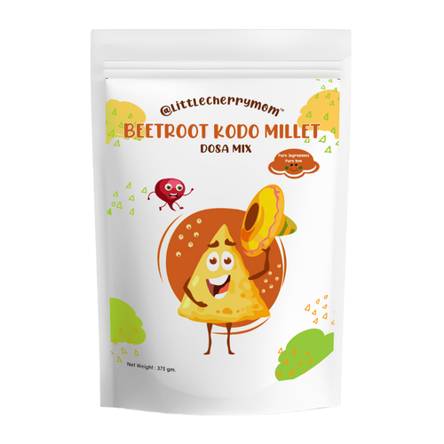 Littlecherrymom Beetroot Kodo Millet Instant Dosa/Idli Mix - 375 g - Instant Idli Dosa Mix For Kids & Family