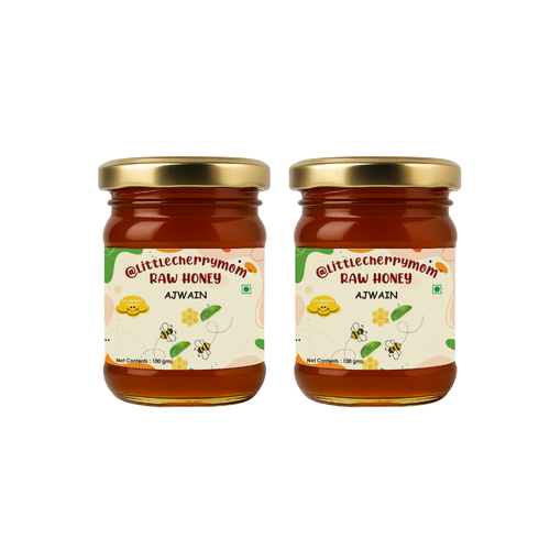 Littlecherrymom Raw Honey Ajwain 100 gms (Pack of 2) - Pure Natural Honey For Daily Use