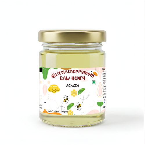 Littlecherrymom Natural Raw Honey 100 g - Acacia Honey With Light Taste & Aroma, Authentic Kashmiri Acacia