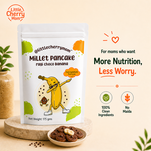 Littlecherrymom Healthy Millet Pancake mix - Ragi Choco Banana 175gm - No Maida, No Refined Sugar