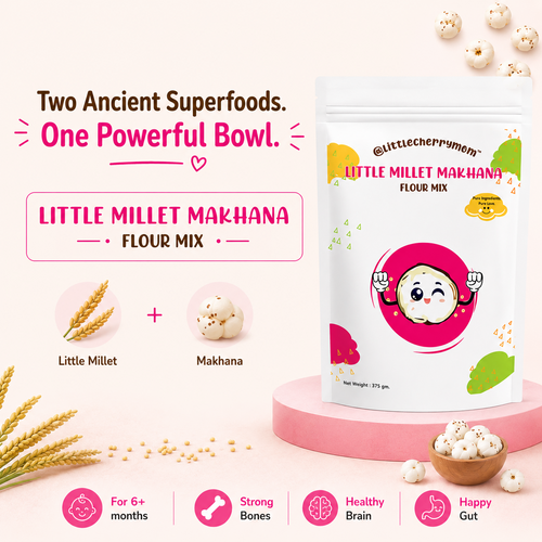 Littlecherrymom Little Millet Makhana Mix 375g — Light & Easy to Digest Meal Mix for Babies & Kids | Made with Roasted Makhana & Little Millet