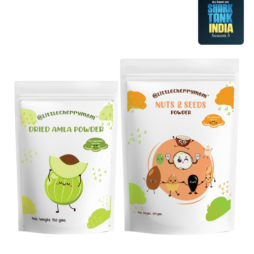 Littlecherrymom Immunity Booster Combo - 1x300g Nuts & Seeds Powder, 1x150g Dried Amla Powder