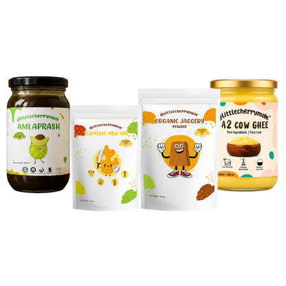 Littlecherrymom Ultimate Immunity Booster Combo — Amlaprash, A2 Bilona Ghee & Traditional Wellness Essentials for Families