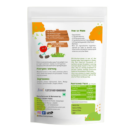Littlecherrymom  Healthy Millet Pancake Mix Jowar Mango 175 g - No Refined Sugar, Kid Breakfast