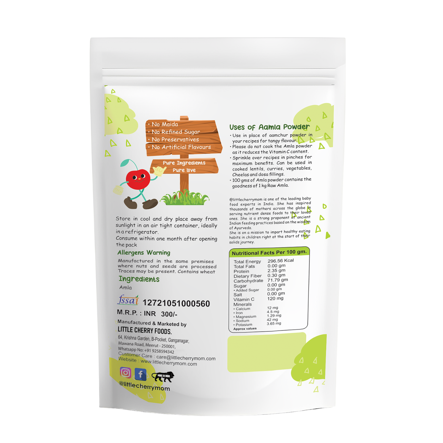 Littlecherrymom Immunity Booster Combo - 1x300g Nuts & Seeds Powder, 1x150g Dried Amla Powder