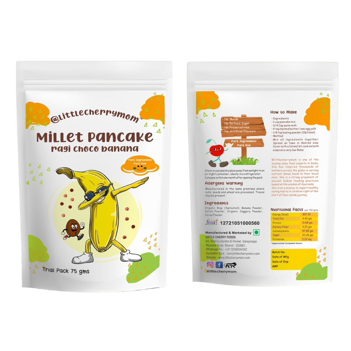 Littlecherrymom Pancake Trial Combo — Healthy Pancake Mix Combo for Kids | 5 Flavours | No Maida, No Refined Sugar