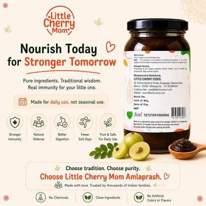 Littlecherrymom Amlaprash - India's Cleanest Amlaprash for Kids, Made with 42 Herbs & Zero Refined Sugar