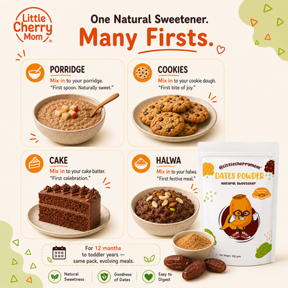 Littlecherrymom Dates Powder 300g — Natural Sweetener for Babies & Families | No Refined Sugar