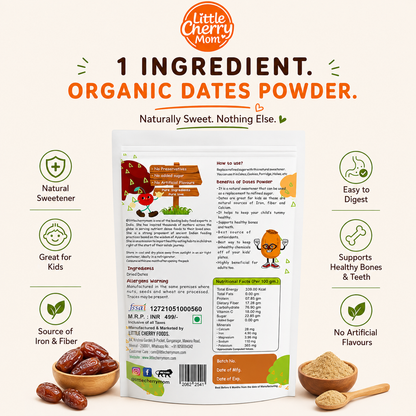 Littlecherrymom Dates Powder 300g — Natural Sweetener for Babies & Families | No Refined Sugar