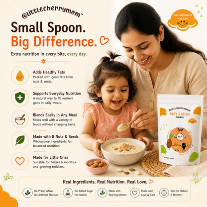 Littlecherrymom Nuts & Seeds Powder 300g — Daily Nutrition Add-On for Babies & Families | 8 Real Ingredients