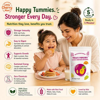 Littlecherrymom Wheat Amaranth Pineapple Pancake Mix — Healthy Pancake Mix for Kids | Made with Sprouted Wheat & Real Pineapple