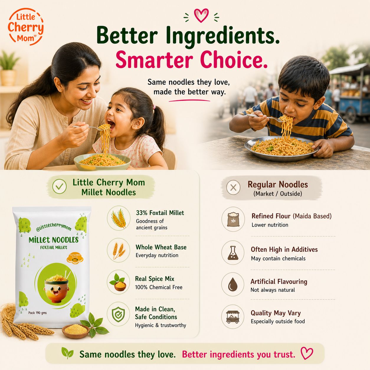 Littlecherrymom Foxtail Millet Noodles - 190gm