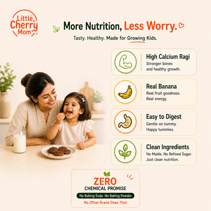 Littlecherrymom Ragi Choco Banana Pancake Mix — Healthy Pancake Mix for Kids | Made with Sprouted Ragi & Real Banana