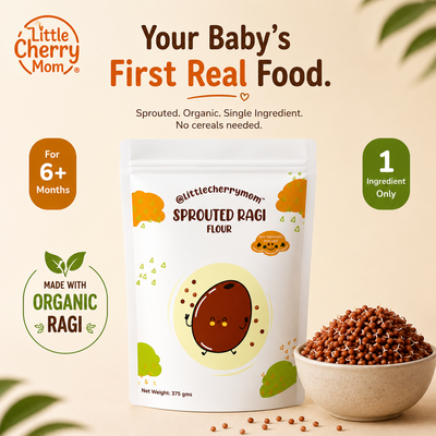 Littlecherrymom Sprouted Ragi Flour — Naturally Rich in Calcium & Iron | Easy to Digest for Babies & Kids