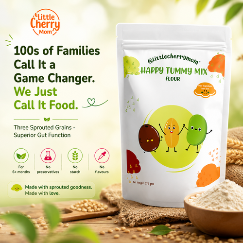 Littlecherrymom Happy Tummy Combo (375g×2) — Easy to Digest Millet Combo for Babies & Kids | Happy Tummy Mix + Little Millet Makhana