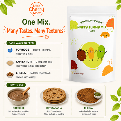 Littlecherrymom Happy Tummy Mix — Easy to Digest Millet Combo for Babies & Kids | Happy Tummy Mix