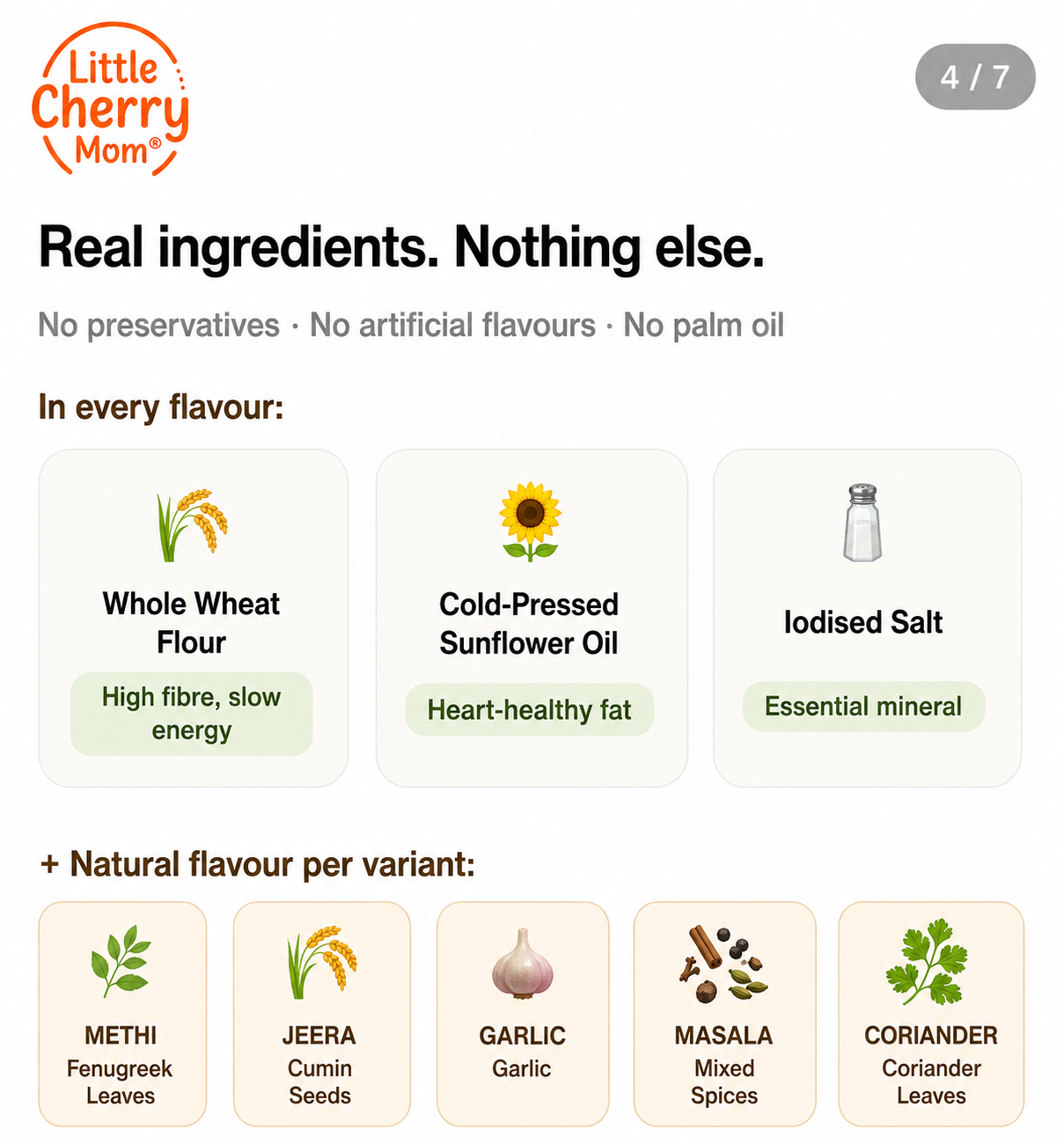 Littlecherrymom Whole Wheat Khakhra Combo — Crispy Baked Snack for Kids & Families | 5 Flavours | No Maida, Not Fried