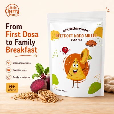 Littlecherrymom Beetroot Kodo Millet Instant Dosa/Idli Mix - 375 g - Instant Idli Dosa Mix For Kids & Family