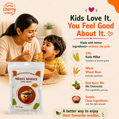Littlecherrymom Kodo Millet Instant Noodles — Healthy Instant Millet Noodles for Kids & Families | No Maida | No Palm Oil