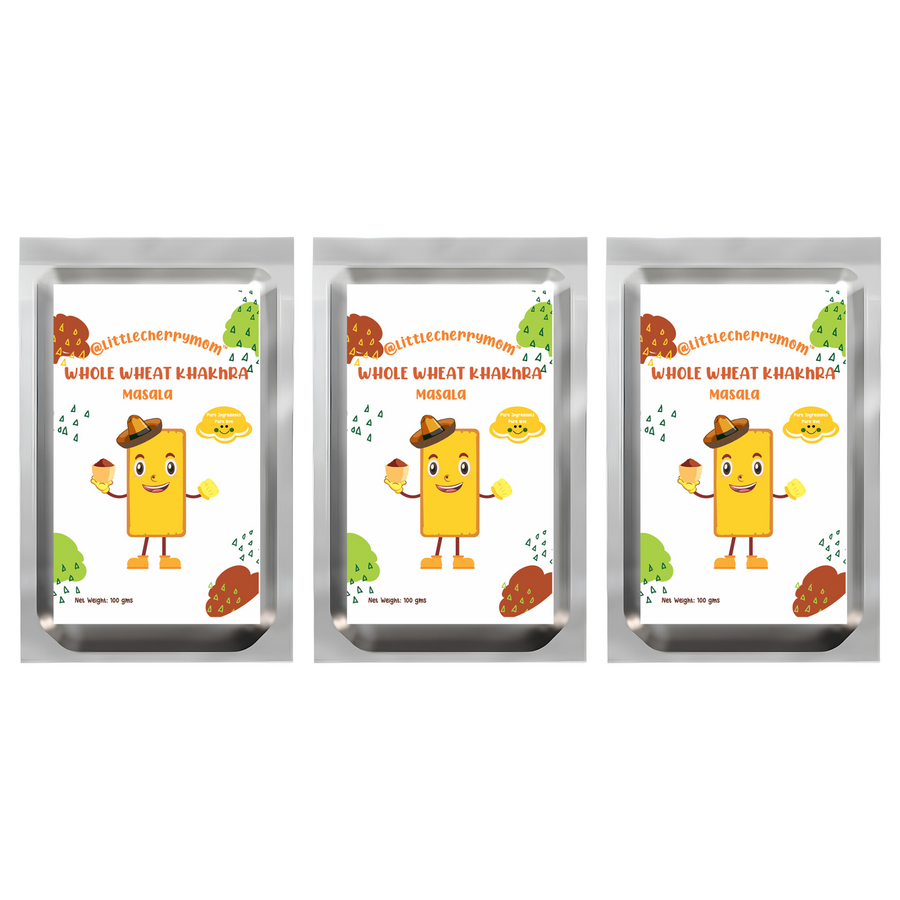 Littlecherrymom Whole Wheat Khakhra — Crispy Baked Snack for Kids & Families | No Maida, No Fried Chips