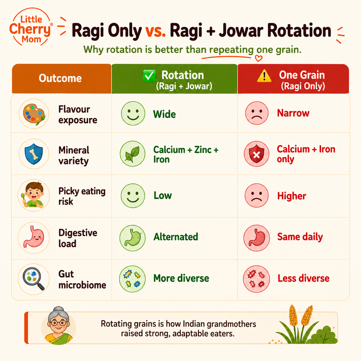 Littlecherrymom Sprouted Jowar Flour 375g — Naturally Gluten-Free & Easy to Digest | Clean Millet Flour for Babies & Families
