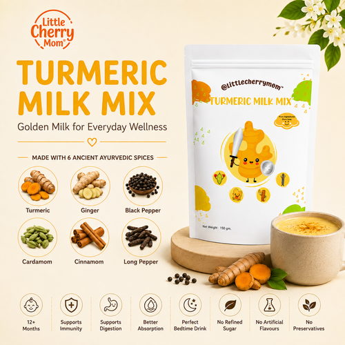 Littlecherrymom Turmeric Milk Mix — Natural Golden Milk for Kids & Families | Immunity & Better Sleep Support