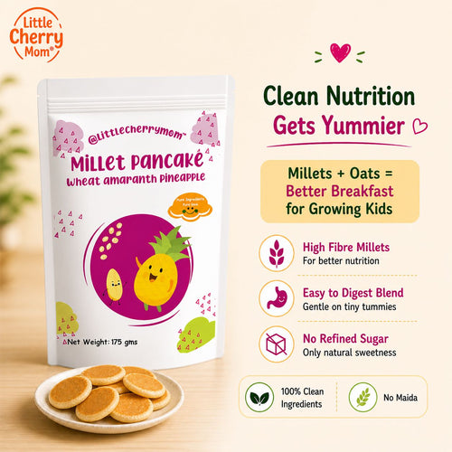Littlecherrymom Wheat Amaranth Pineapple Pancake Mix — Healthy Pancake Mix for Kids | Made with Sprouted Wheat & Real Pineapple