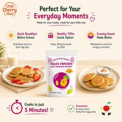 Littlecherrymom Wheat Amaranth Pineapple Pancake Mix — Healthy Pancake Mix for Kids | Made with Sprouted Wheat & Real Pineapple