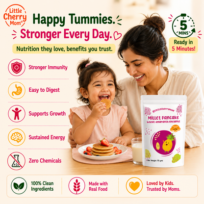 Littlecherrymom Wheat Amaranth Pineapple Pancake Mix — Healthy Pancake Mix for Kids | Made with Sprouted Wheat & Real Pineapple