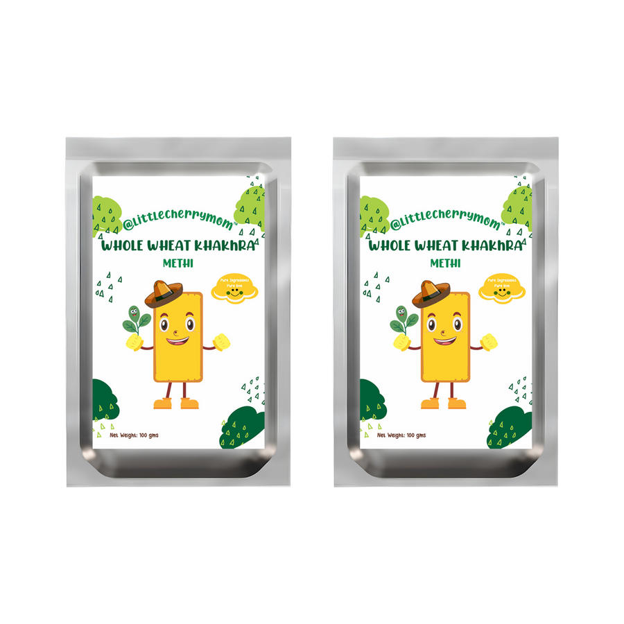 Littlecherrymom Whole Wheat Khakhra — Crispy Baked Snack for Kids & Families | No Maida, No Fried Chips