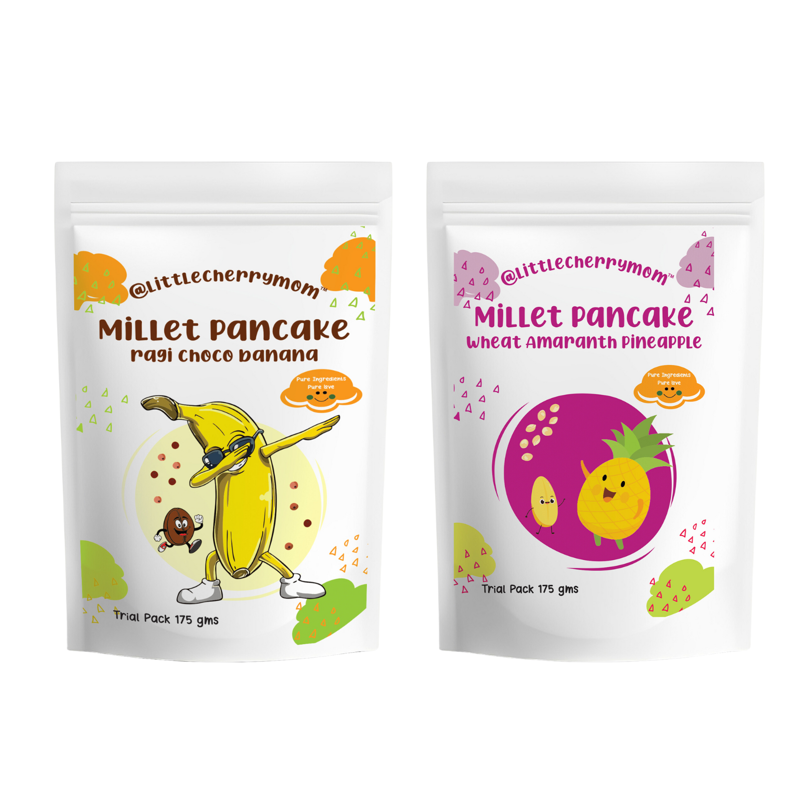 Ragi Choco Banana+Wheat Amaranth Pineapple Pancake Combo